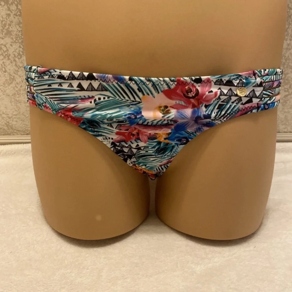 Raisins Tropical Print Bikini with Ruffle Detail